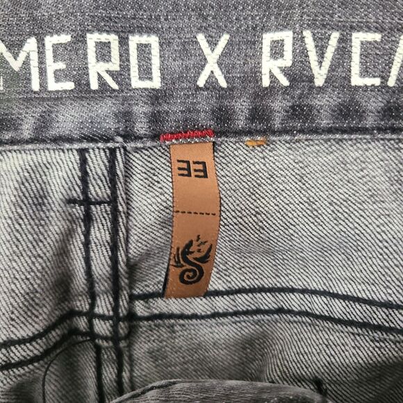 RVCA X Leo Romero Jeans Men's Size 33x31 Gray Straight Leg Skate Surf - Picture 5 of 13